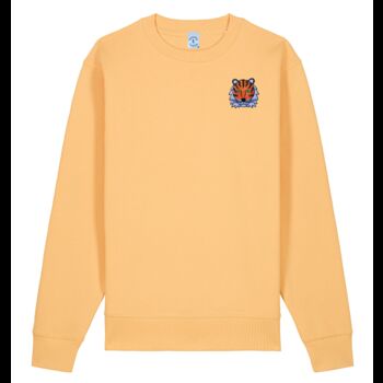 Adults Embroidered Organic Cotton Tiger Sweatshirt, 11 of 12