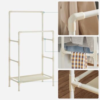Clothes Rail Clothes Rack Drying Rail Metal Stand Shelf, 9 of 12
