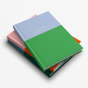 Hardback Notebook Personalised Name Colour Block Design, 2 of 7