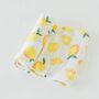 Muslin Square Baby Shower Burp Cloth Lemon Set Of Three, thumbnail 2 of 5