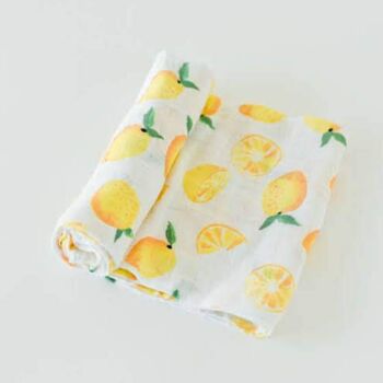 Muslin Square Baby Shower Burp Cloth Lemon Set Of Three, 2 of 5