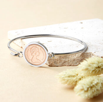 50th Birthday 1974 Halfpenny Coin Bracelet, 2 of 10