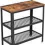 Brown Console Table With Two Mesh Shelves, thumbnail 4 of 5