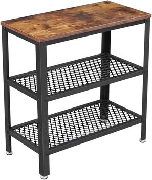 Brown Console Table With Two Mesh Shelves, 4 of 5