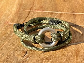 Green Paracord Vegan Cremation Urn Bracelet Memorial Keepsake For Ashes, 2 of 12