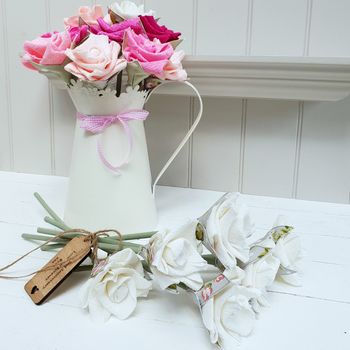Large Paper Anniversary Rose Flowers With Jug And Tag, 3 of 6