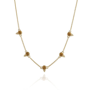 Gemstone Cleopatra Necklace Gold Plated Sterling Silver, 4 of 12