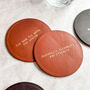 Custom Luxe Leather Father's Day Coasters, thumbnail 2 of 4