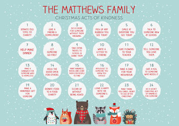 Personalised Family Kindness Reusable Advent Calendar, 8 of 9