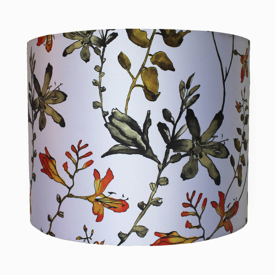 Inky Floral Botanical Print Lampshade By Terrarium Designs