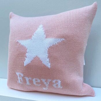 Personalised Knitted Star Cushion, 3 of 11