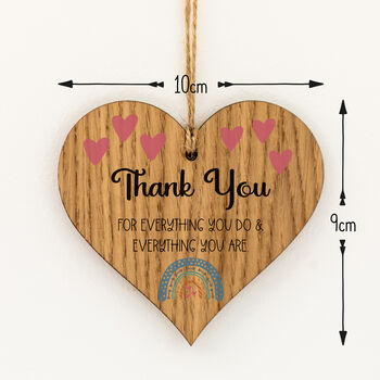 Thank You Token Gift Hanging Wooden Heart, 3 of 3