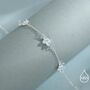 Enamel Forget Me Not Flower Trio Bracelet In Sterling Silver, thumbnail 6 of 12