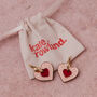 Sylvie Heart Charm Hoops, thumbnail 4 of 4