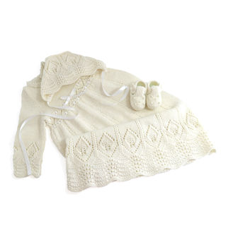 Hand Knitted White Christening Dress, 2 of 3