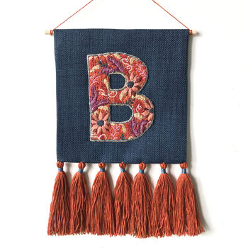 Hand Embroidered Letter Wall Hanging, 8 of 9