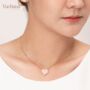 Enamel Bodhi Leaf Gold Vermeil, Sterling Silver Necklace, thumbnail 7 of 9
