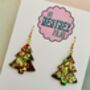 Sparkly Christmas Tree Glitter Resin Earrings / Christmas Gift / Secret Santa Gift, thumbnail 10 of 11