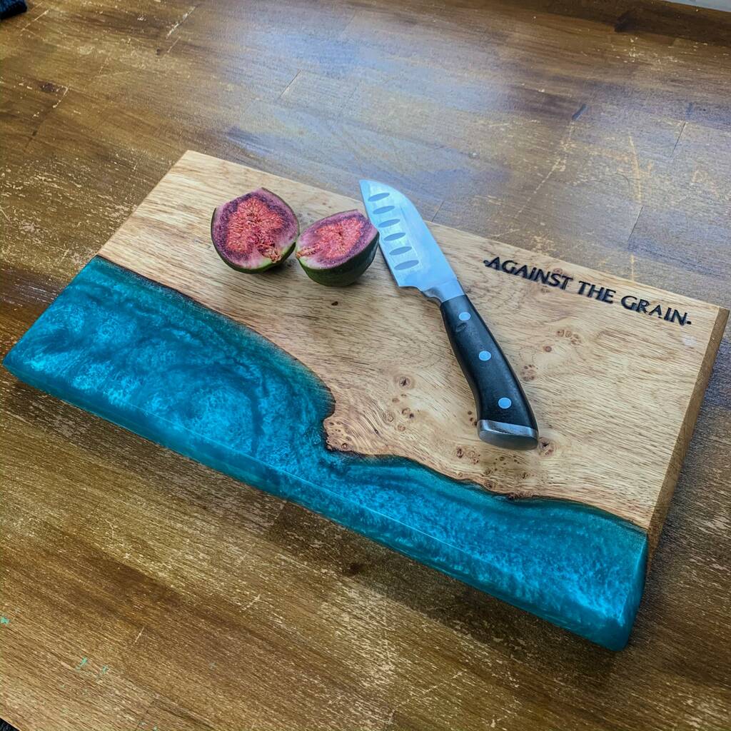 Wood And Resin Chopping Board By Against The Grain