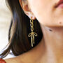 Bow And Chunky Chain Earrings, thumbnail 1 of 10