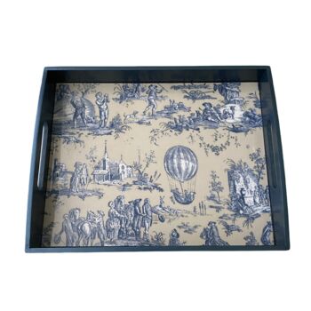 Wooden Tray Toile Tea Tray / Serving Tray, 3 of 4
