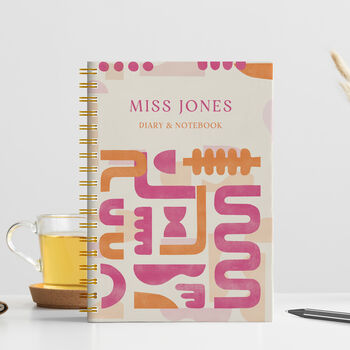 Mid Year Personalised Abstract Diary And Notebook, 3 of 12