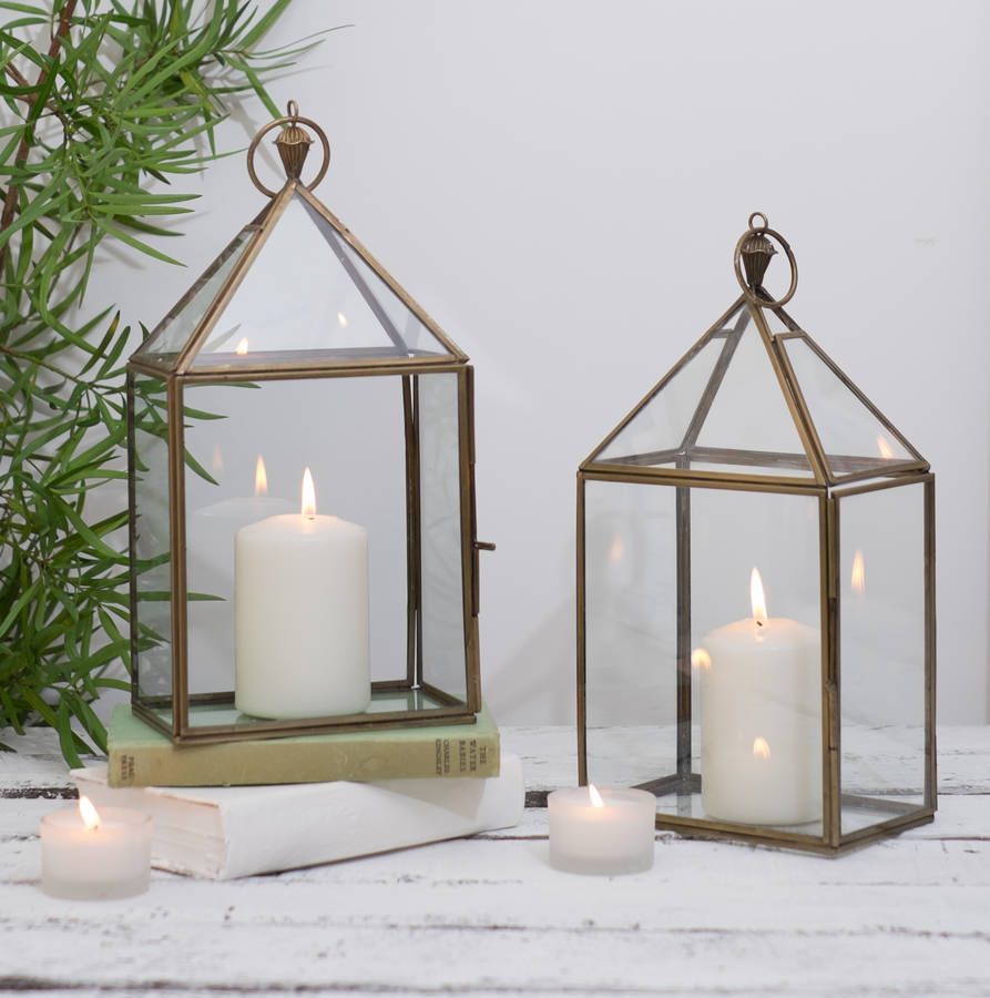 brass candle lantern by za za homes | notonthehighstreet.com