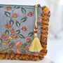 Coral Exotic Bouquet Quilted Make Up Bag, thumbnail 2 of 4