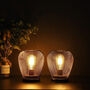 Set Of Two Bedside LED Lamps Vintage Battery Powered, thumbnail 1 of 5