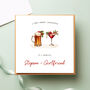 Personalised Stepson Beer And Cocktail Christmas Card, thumbnail 1 of 2