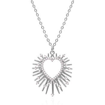 Cher Starburst Heart Pendant Necklace, 10 of 11
