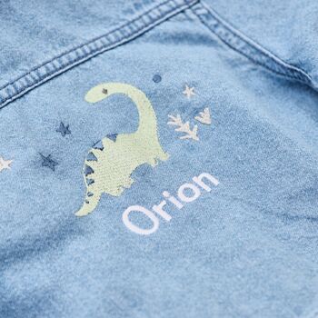 Personalised Dinosaur Design Children’s Denim Jacket, 2 of 5