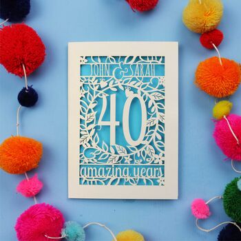 Ruby Wedding Anniversary Card 40 Amazing Years, 6 of 10