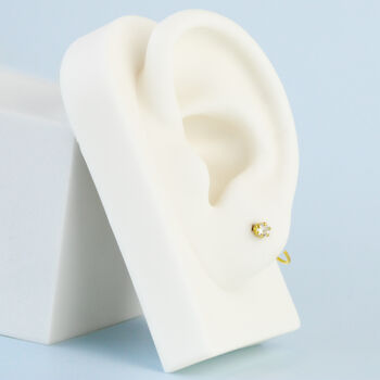 Gold Colour Sterling Silver Crystal Ear Jacket Earrings, 2 of 6