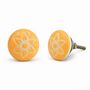 Floral Ceramic Cabinet Knob Yellow And White Round Shaped, thumbnail 1 of 8