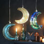 Personalised Hanging Iridescent Glass LED Moon Light, thumbnail 3 of 3