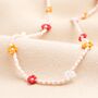 Red And Orange Daisy Beaded Necklace, thumbnail 1 of 2