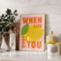 Life Lemons Quote Kitchen Wall Art Print Food Lover Gift, thumbnail 3 of 8