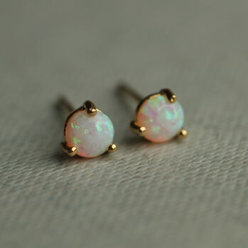Tiny Opal Stud Earrings, 2 of 10