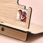 Personalised Photo Wooden Phone Accessory Stand, thumbnail 8 of 9
