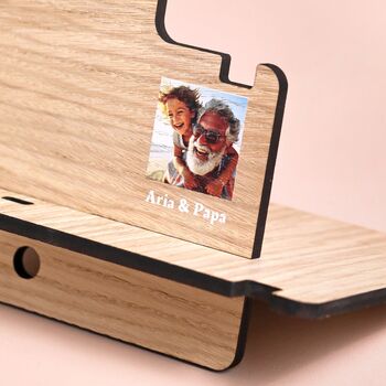 Personalised Photo Wooden Phone Accessory Stand, 8 of 9