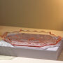 Vintage Art Deco Mid Century Curved Glass Tray Pink, thumbnail 3 of 3