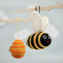 Felt Bee Hanging Decoration, thumbnail 8 of 9