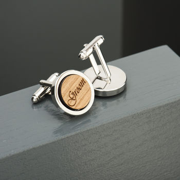 Personalised Wooden Wedding Party Cufflinks, 6 of 7