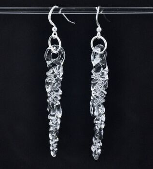 Arctic Handmade Glass Icicle Christmas Earrings, 2 of 3