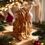 Handmade Highland Cow Medium Ceramic Sculpture Ornament B, thumbnail 3 of 5