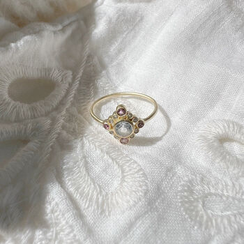 Pascale Pink Tourmaline And White Topaz Ring, 4 of 6