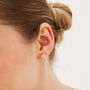 Four Leaves Clover Sterling Silver Stud Earring Pink, thumbnail 1 of 4