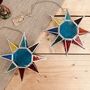 Hanging Moroccan Star Tea Light Candle Holder In Blue, thumbnail 2 of 9