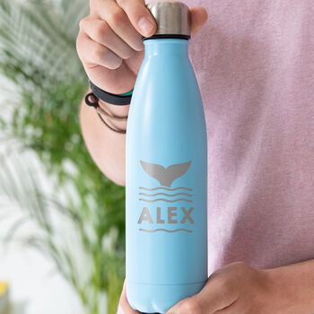 Personalised Name Sustainable Whale Water Bottle, 2 of 3